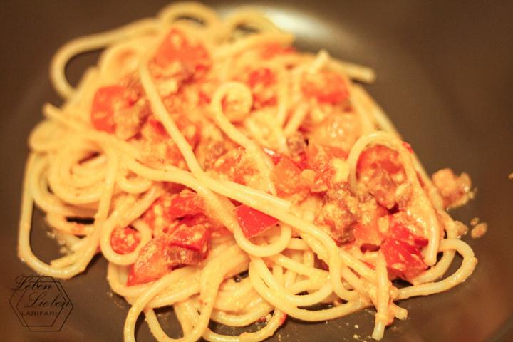 Lieblingsrezept: Spaghetti mit Paprika Carbonara