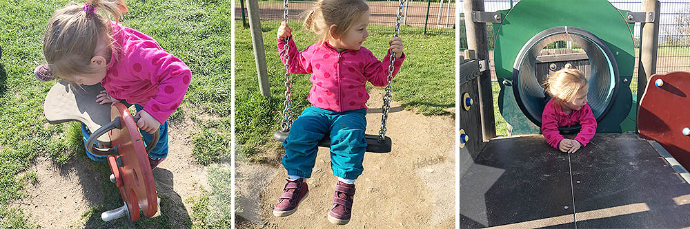 Auf dem Spielplatz - ausgelassene Lotte