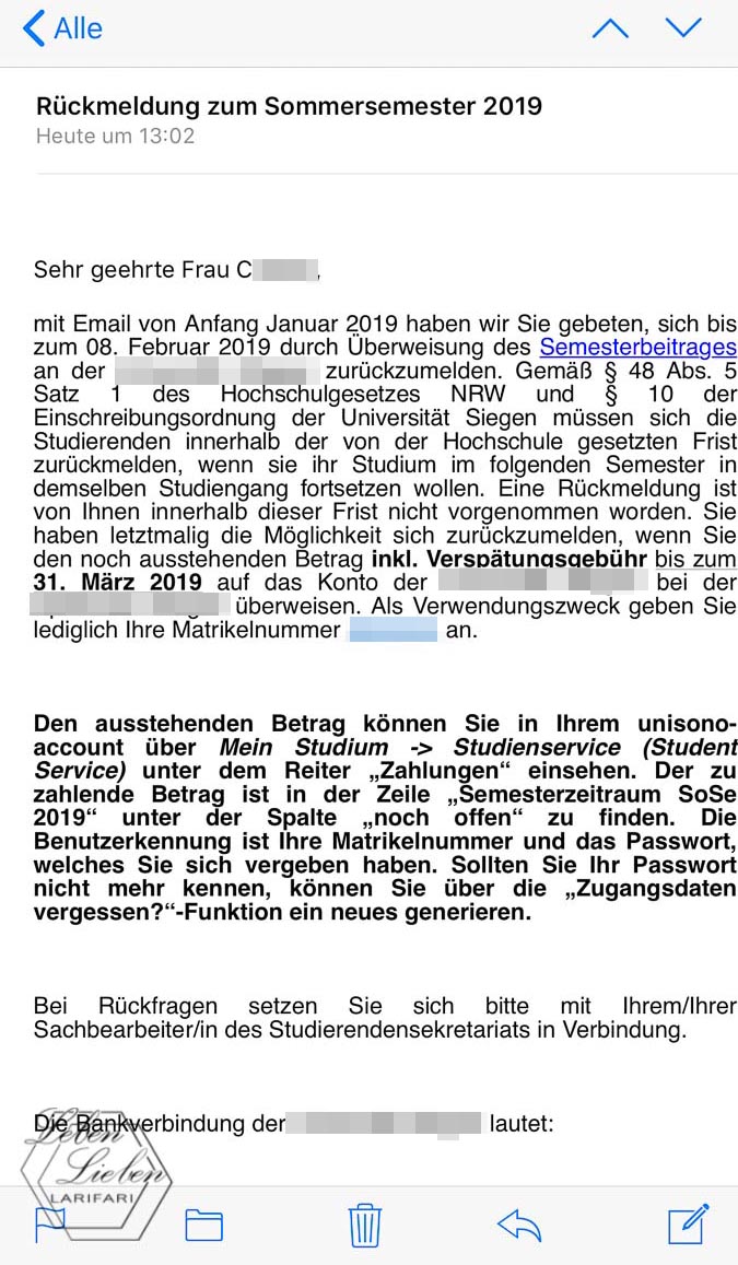 E-Mail von der Uni